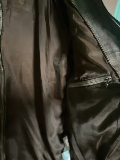 Chaqueta de cuero marrón Revo Costa - miniatura 2