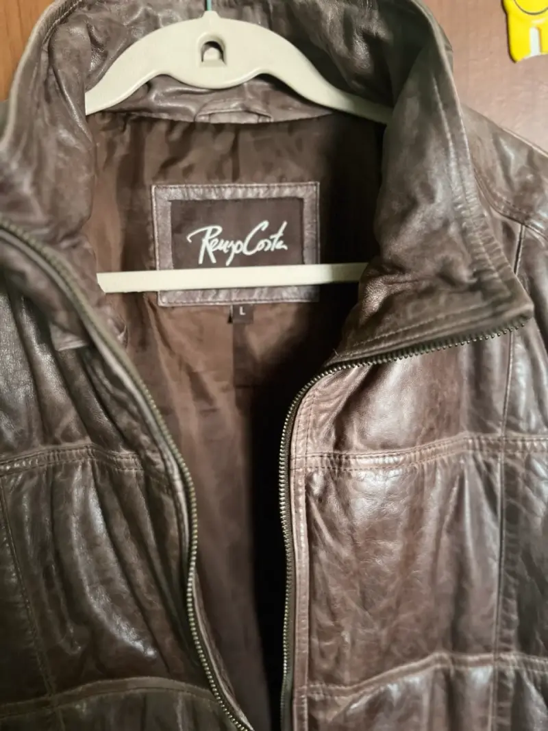 Chaqueta de cuero marrón Revo Costa - 3