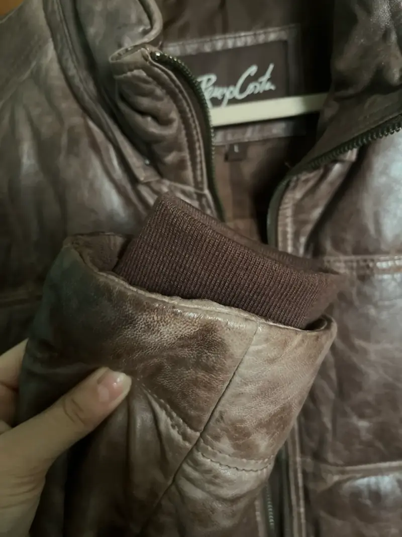 Chaqueta de cuero marrón Revo Costa - 4