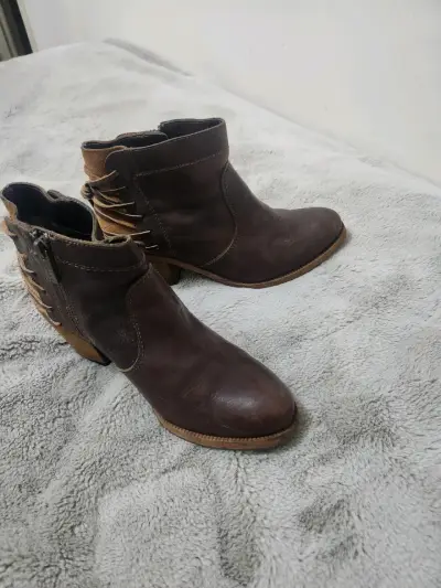 Botines de cuero marrón con diseño Zappa - miniatura 1