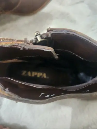 Botines de cuero marrón con diseño Zappa - miniatura 2