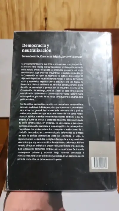 Libro Democracia y Neutralización de Atria, Salgado y Wilenmann - miniatura 2