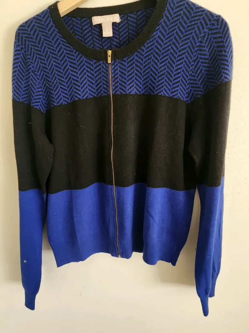 Chaqueta de lana Banana Republic azul y negra - 1