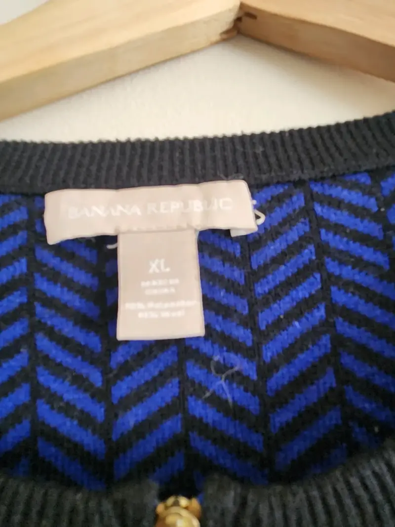 Chaqueta de lana Banana Republic azul y negra - 2