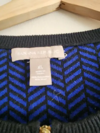 Chaqueta de lana Banana Republic azul y negra - miniatura 2