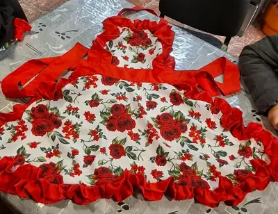 Delantal con estampado floral y volantes - miniatura 4