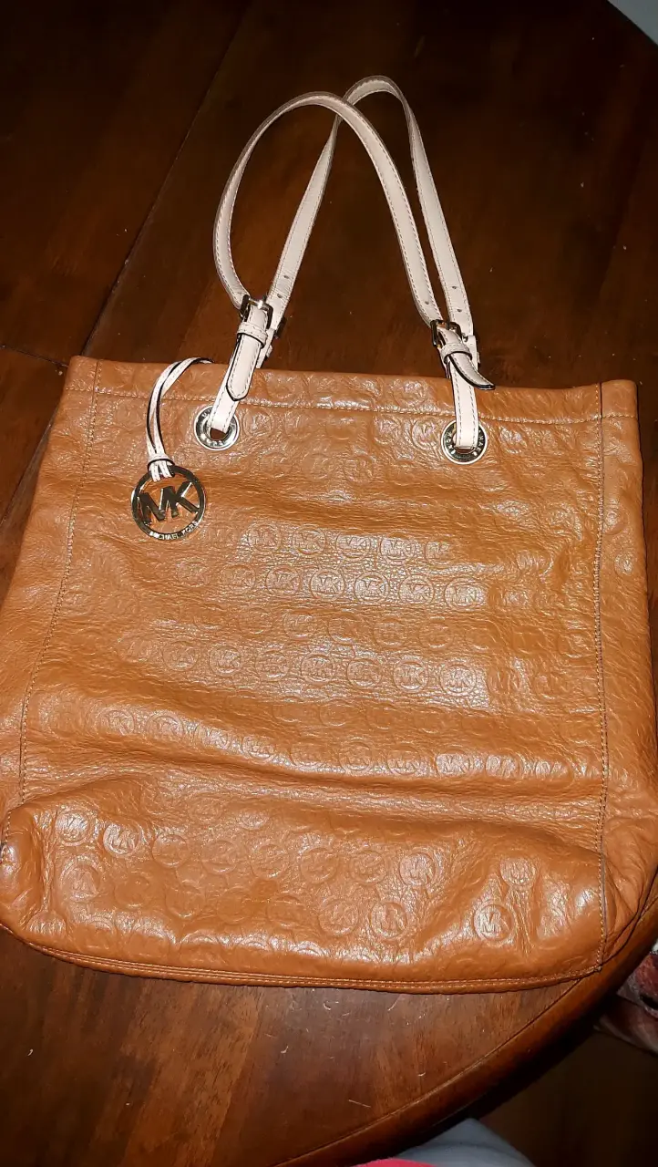 Bolso tote marrón de cuero Michael Kors