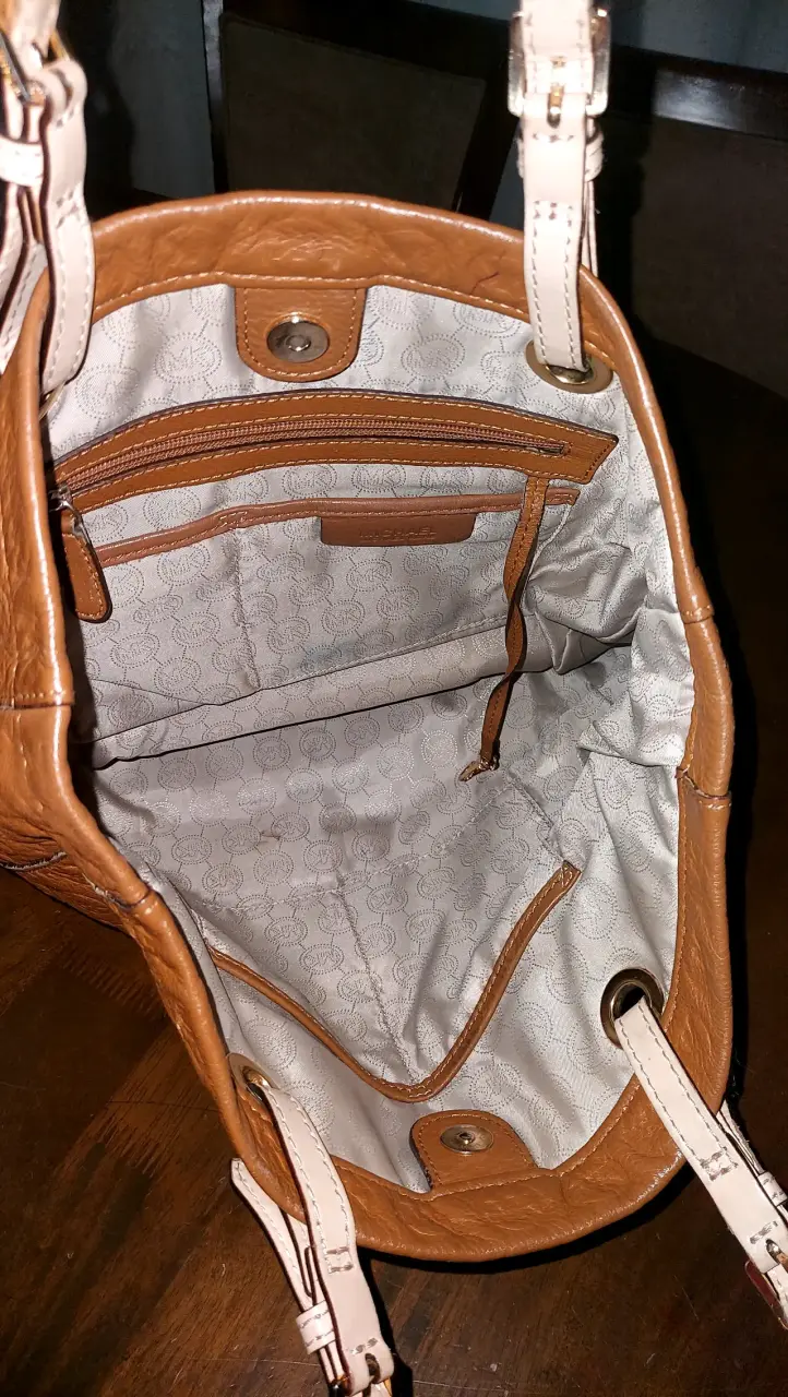 Bolso tote marrón de cuero Michael Kors - 3