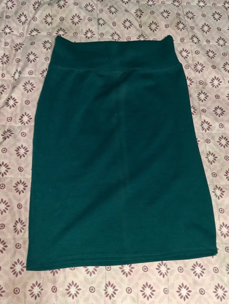 Falda lápiz verde oscuro para mujer - 1