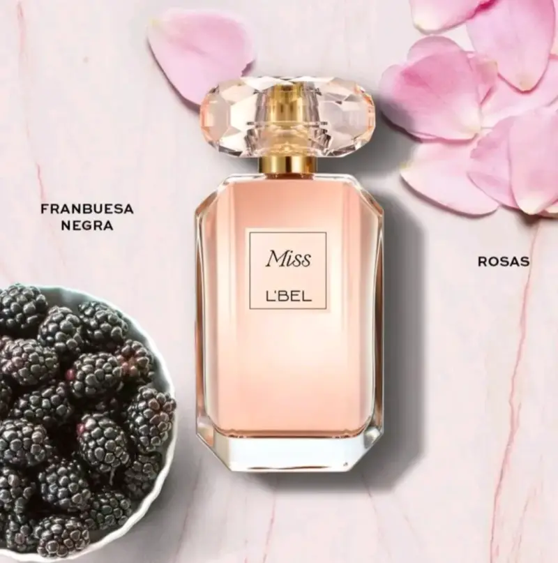 Perfume Miss L'Bel con aroma a frambuesa y rosas
