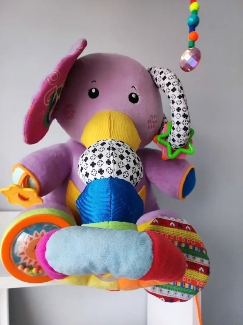 Juguete de peluche elefante multicolor para bebé