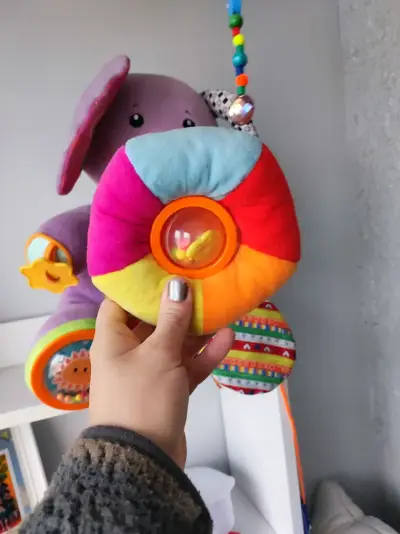 Juguete de peluche elefante multicolor para bebé - miniatura 2