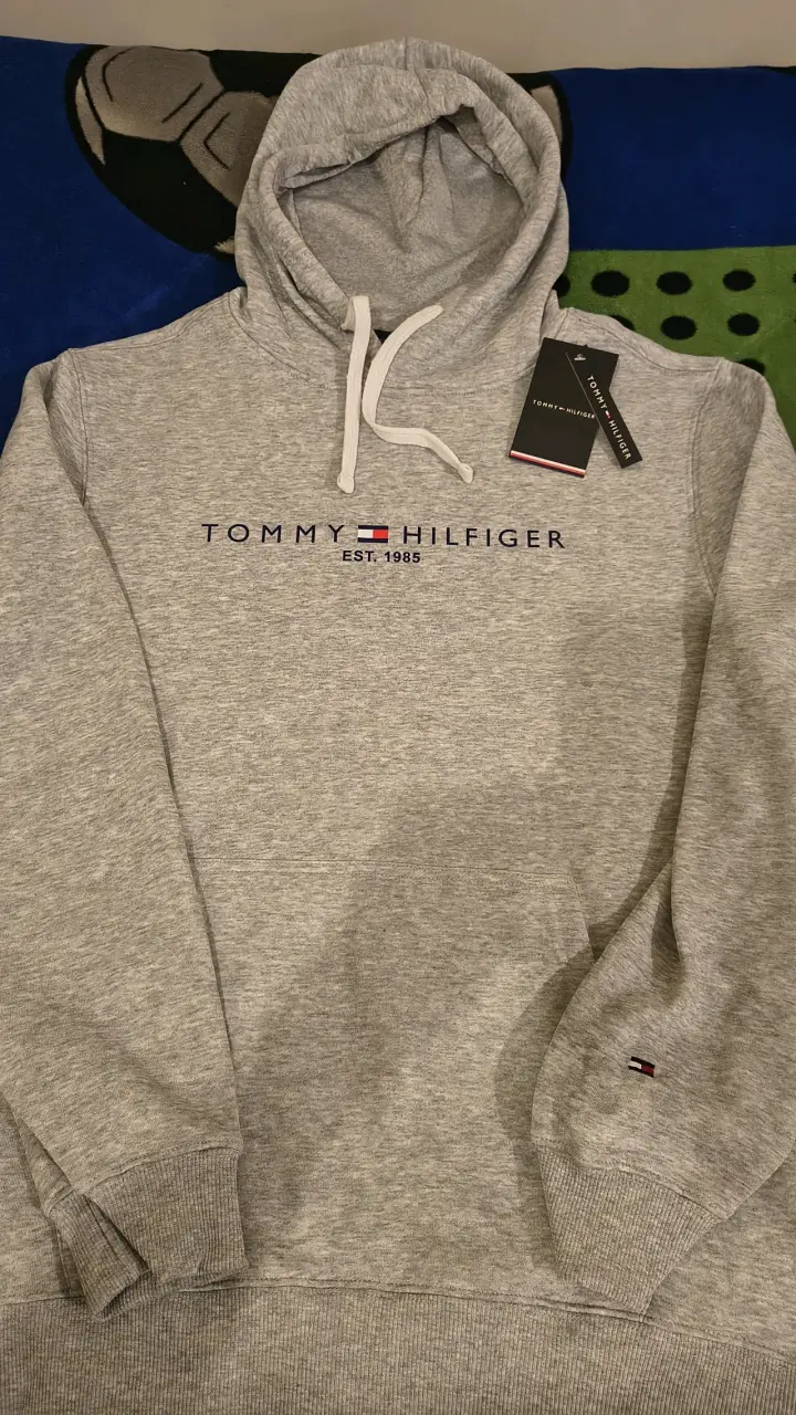 Polerón Tommy Hilfiger gris con capucha - 1