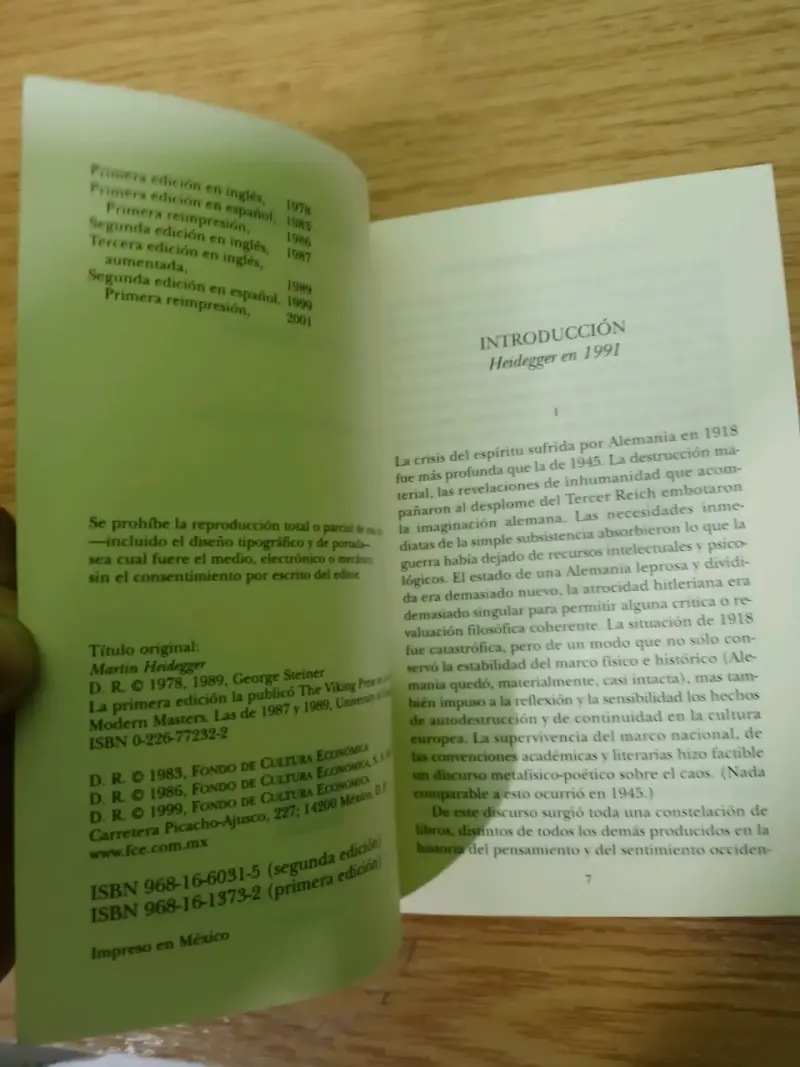 Libro Heidegger de George Steiner con introducción - 5