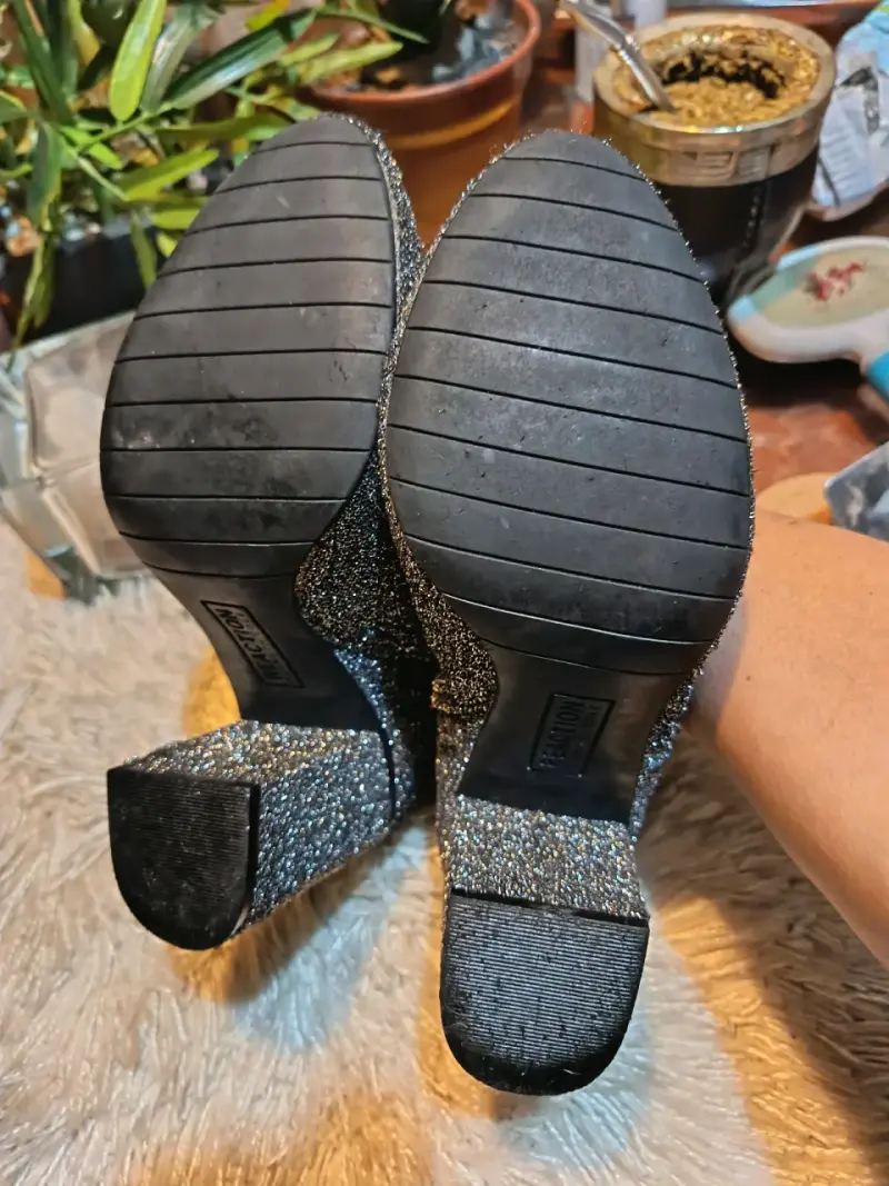 Botines de tacón alto con brillo para mujer - 6