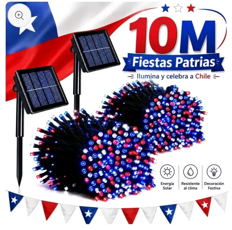 Luces Solares LED para Fiestas Patrias 10M - 1