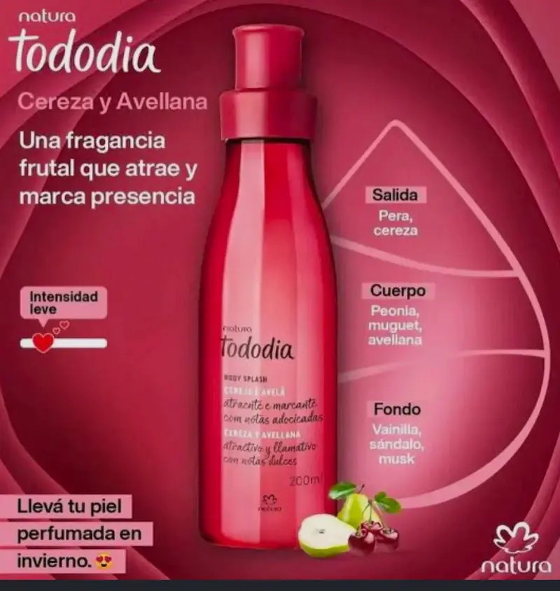 Body Splash Natura Tododia Cereza y Avellana 200ml