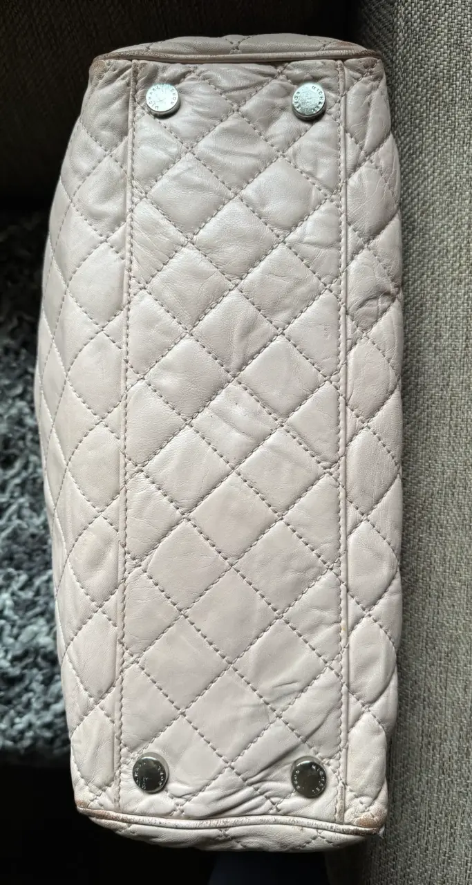 Bolso de cuero rosa pálido Michael Kors con cadena - 3