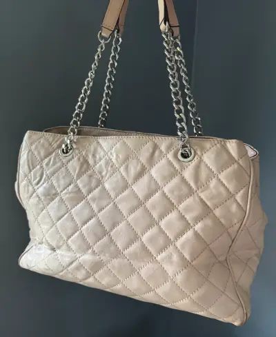 Bolso de cuero rosa pálido Michael Kors con cadena - miniatura 6