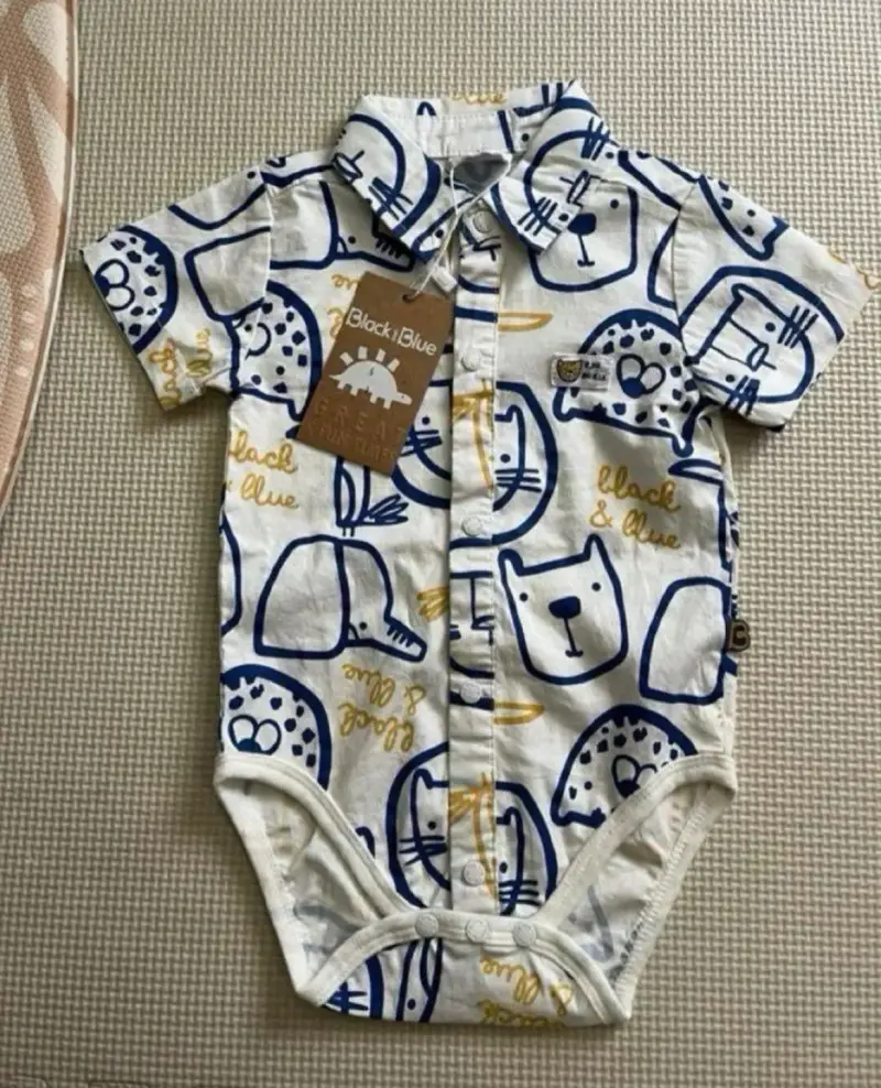 Camisa Body - Black & Blue 9 meses - 1