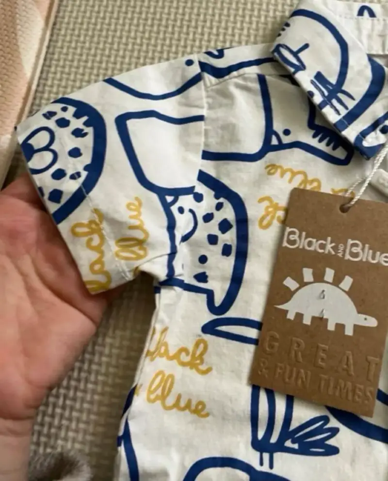 Camisa Body - Black & Blue 9 meses - 3