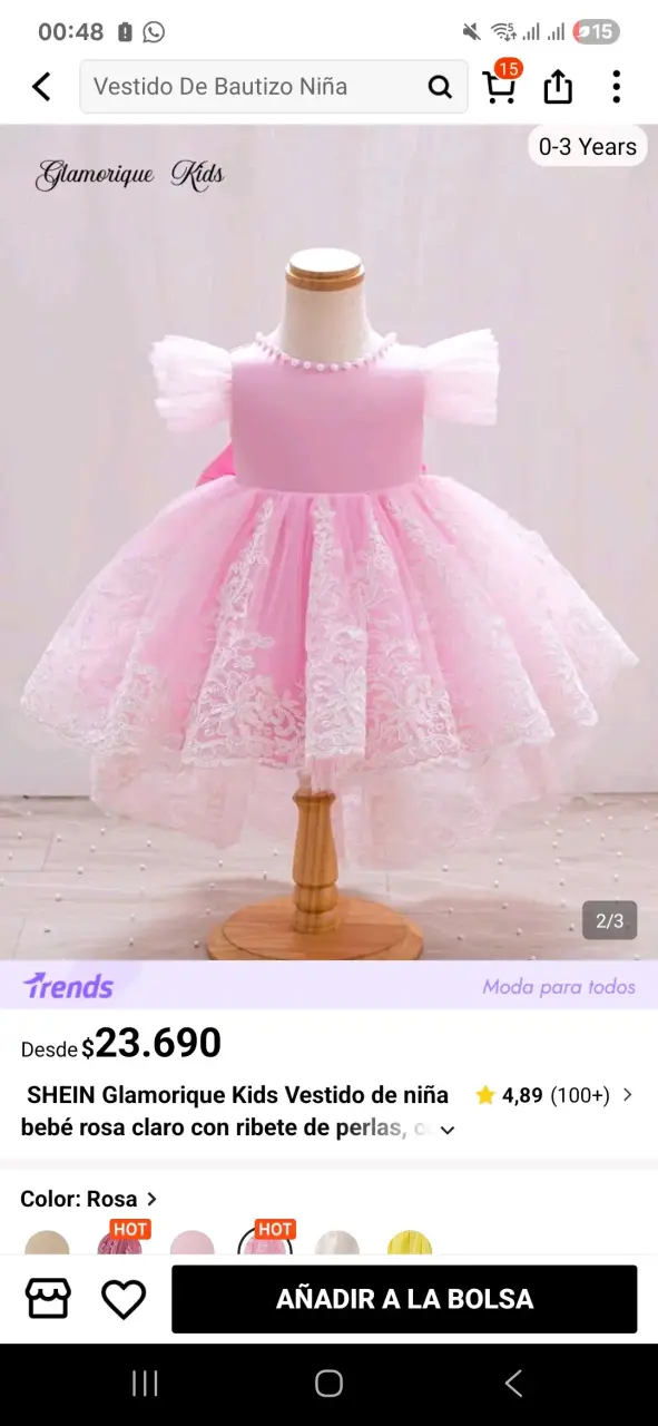 Vestido shein 12/18m