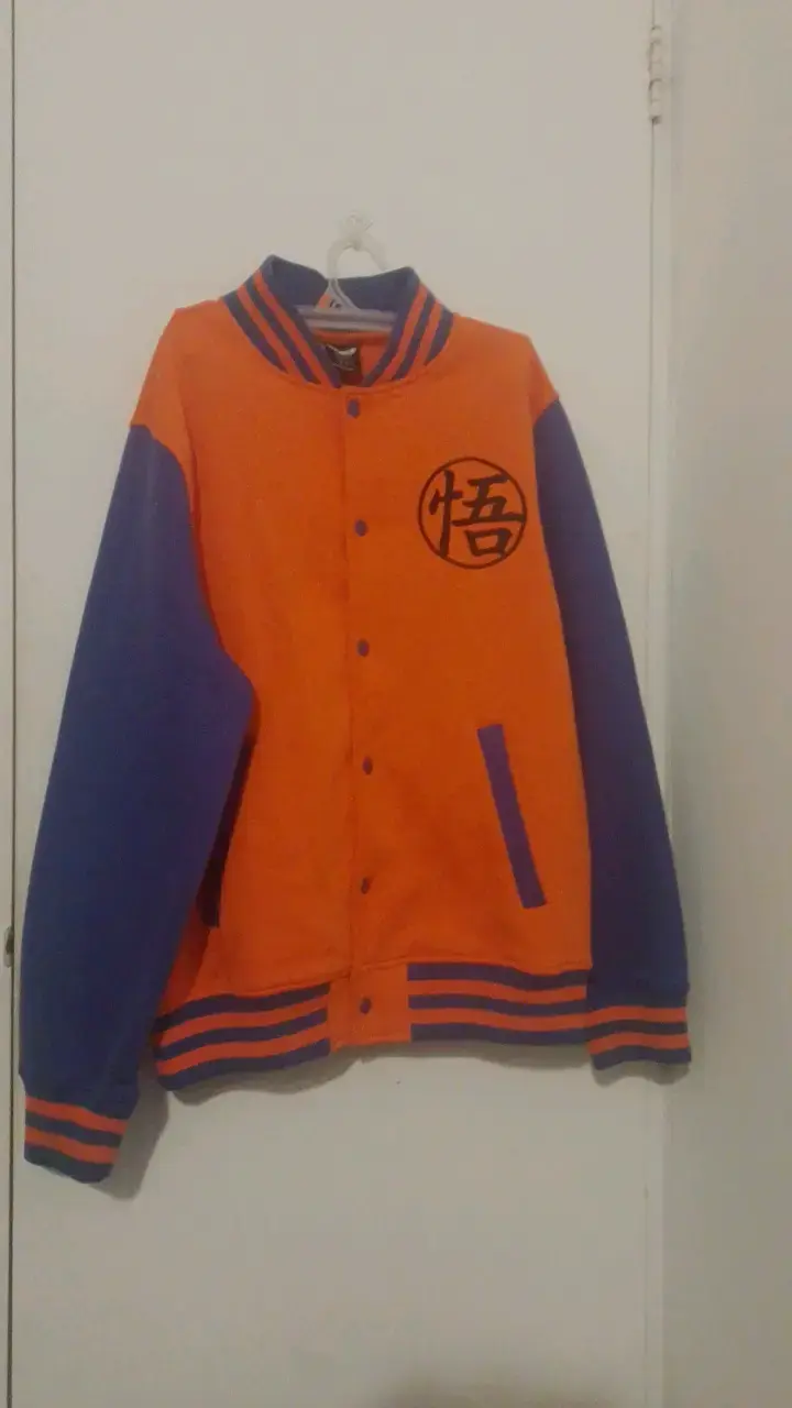 Chaqueta estilo varsity Dragon Ball Z naranja y azul - 1