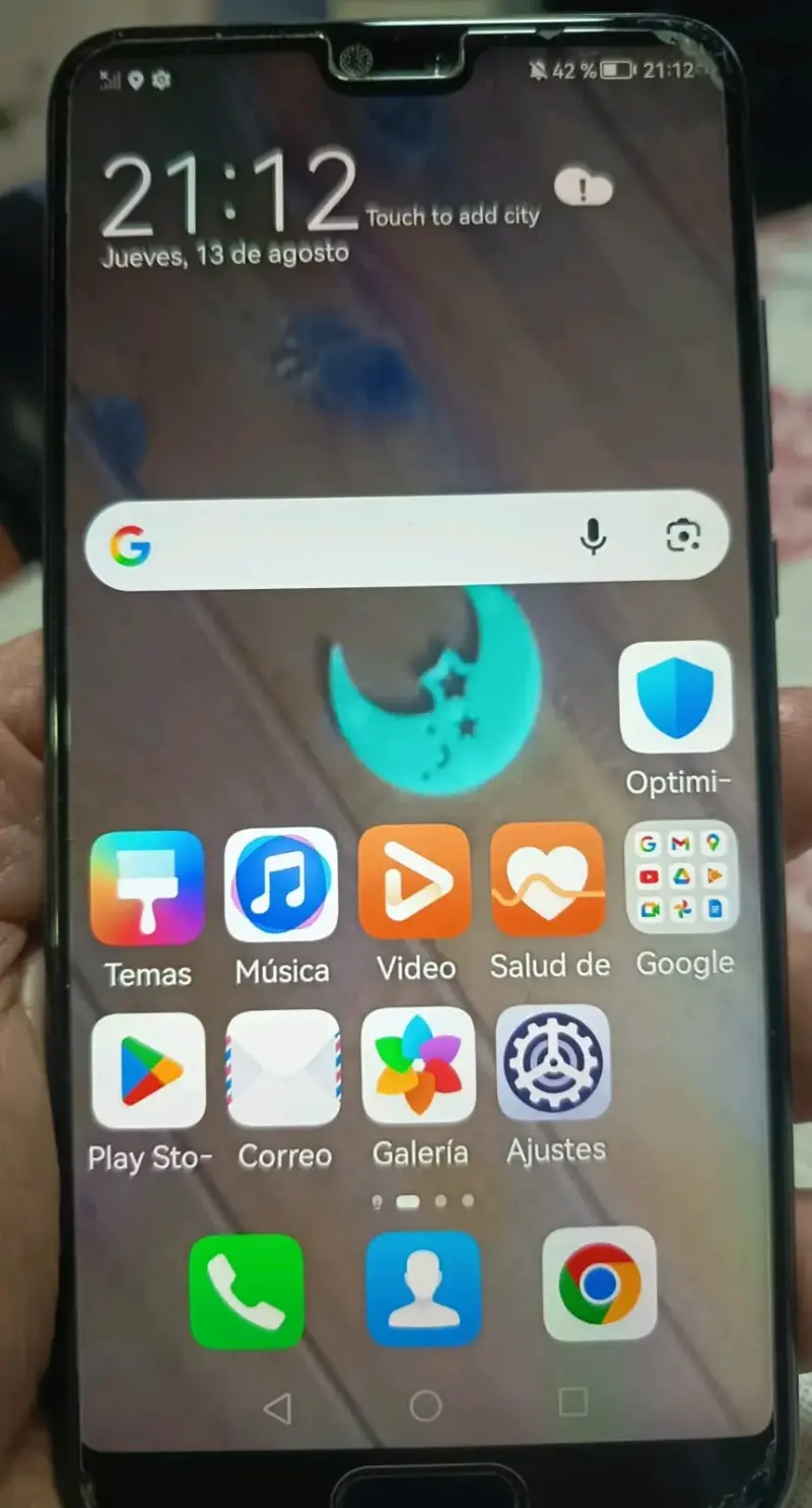 Huawei p20 con pantalla táctil