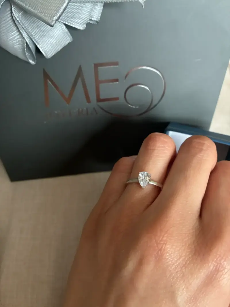 Anillo de compromiso plata de ley con circonita - 3
