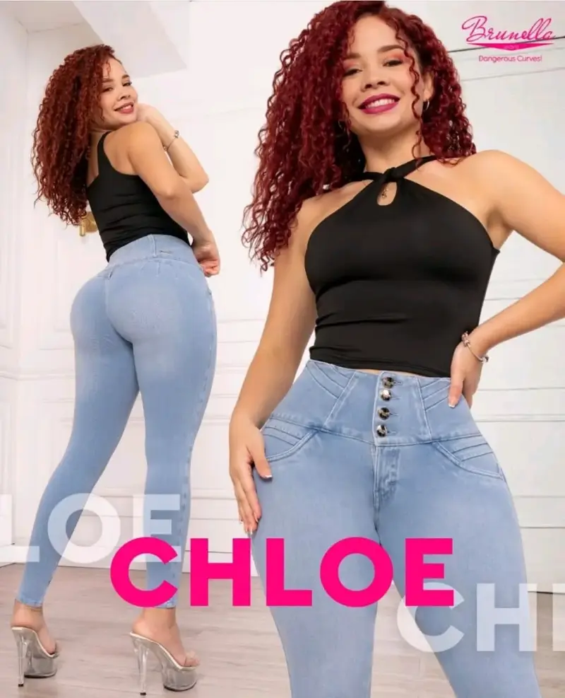 Pantalones de cintura alta negros con 4 botones - 5