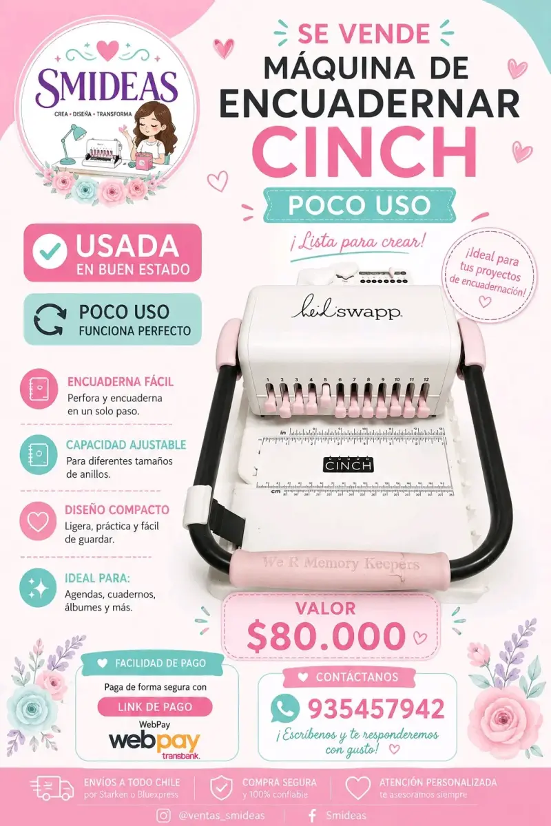 Máquina de encuadernar Cinch Heidi Swapp usada - 1