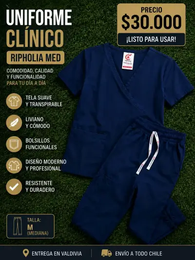 Uniforme clínico azul Ripholia Enfermería talla M - miniatura 1