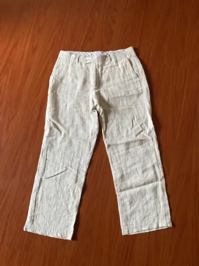 Pantalón de lino corte recto talla 40 - miniatura 2
