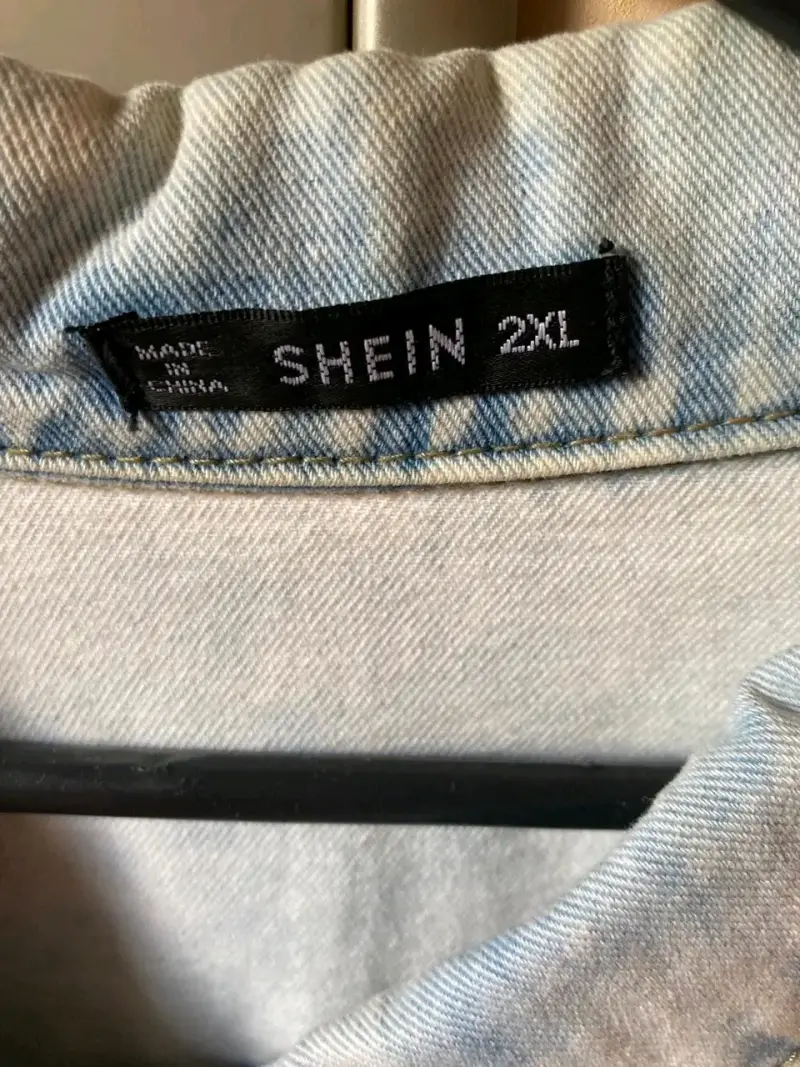Chaqueta de Jeans Shein Celeste Deslavado 2XL - 3