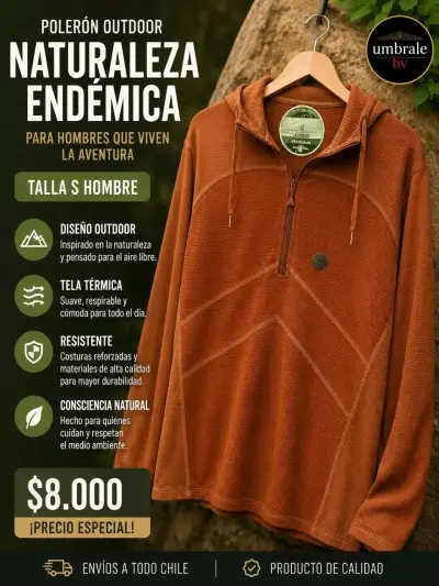 Polerón Outdoor Hombre Umbrale Naturaleza Endémica - miniatura 1