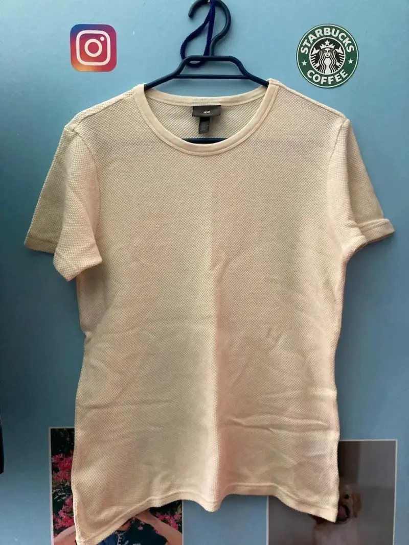 Polera texturizada H&M beige talla S - 2