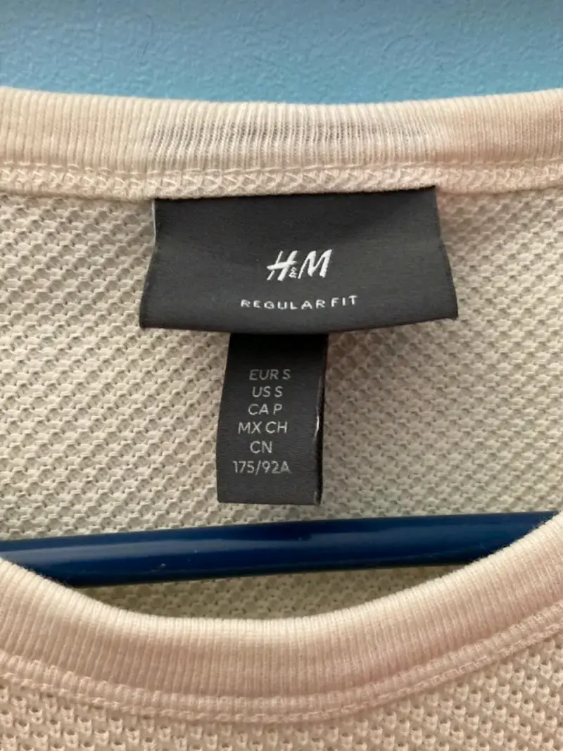 Polera texturizada H&M beige talla S - 3