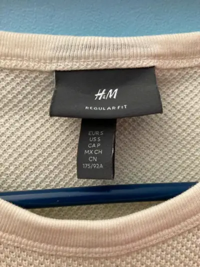 Polera texturizada H&M beige talla S - miniatura 3