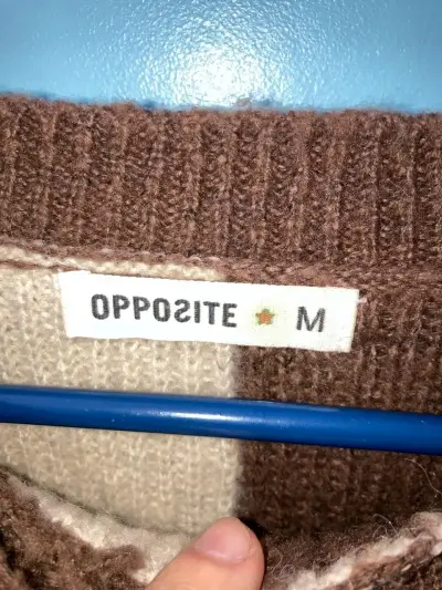 Sweater Opposite a Cuadros Café y Beige - miniatura 3