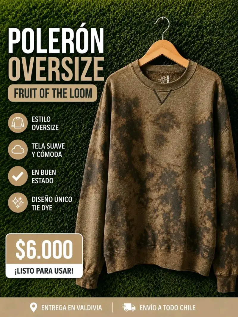 Polerón Oversize Tie Dye Fruit of the Loom