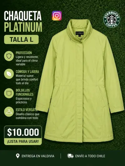 Chaqueta Platinum verde talla L - miniatura 1