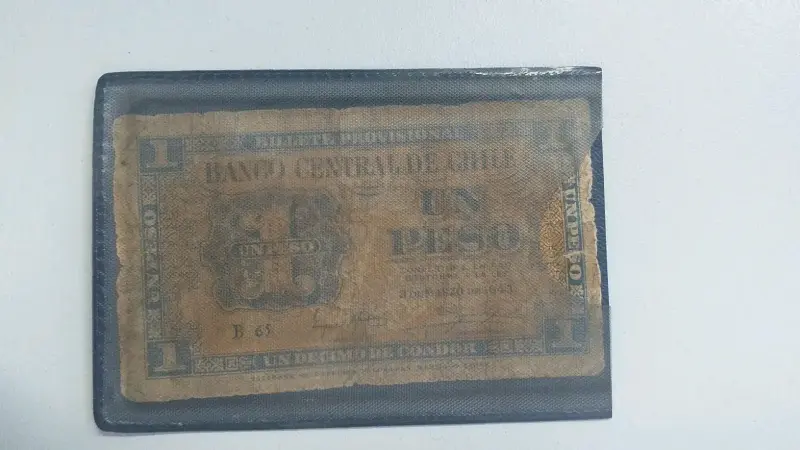 Billete Provisional Peso 1 chileno 1943 original - 2