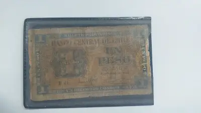 Billete Provisional Peso 1 chileno 1943 original - miniatura 2