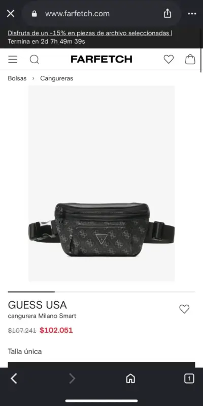 banano Guess Negra original con etiqueta - miniatura 4