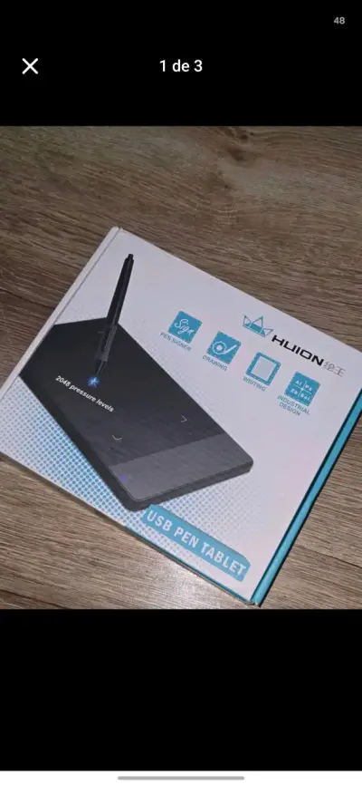 Tableta Gráfica Huion H420 con Lápiz USB - miniatura 1