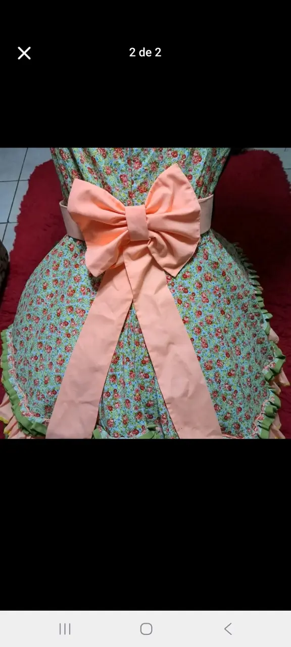 Vestido folclórico floral talla S-M - 2
