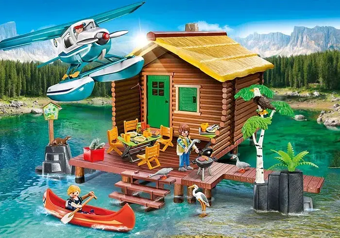Playmobil,Cabaña en el Lago con Hidroavión y Canoa - 1