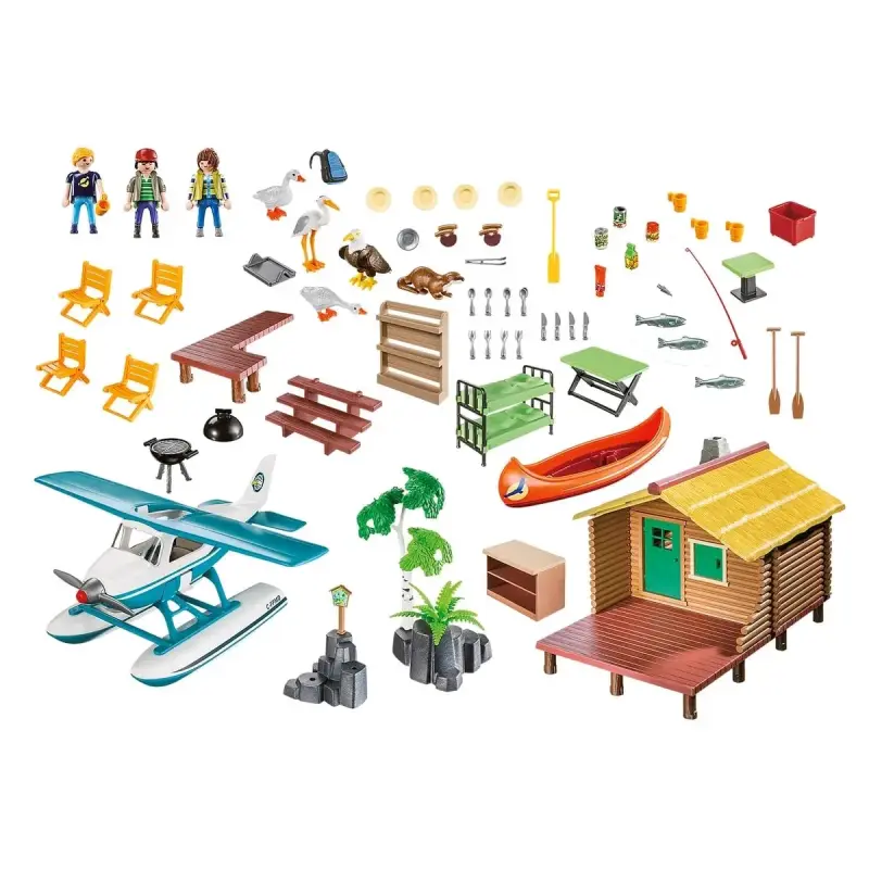 Playmobil,Cabaña en el Lago con Hidroavión y Canoa - 2