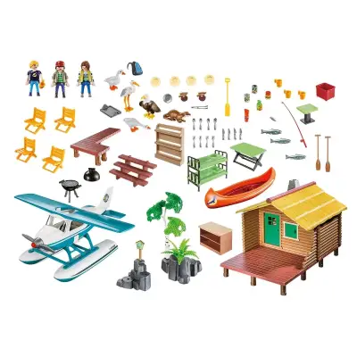 Playmobil,Cabaña en el Lago con Hidroavión y Canoa - miniatura 2