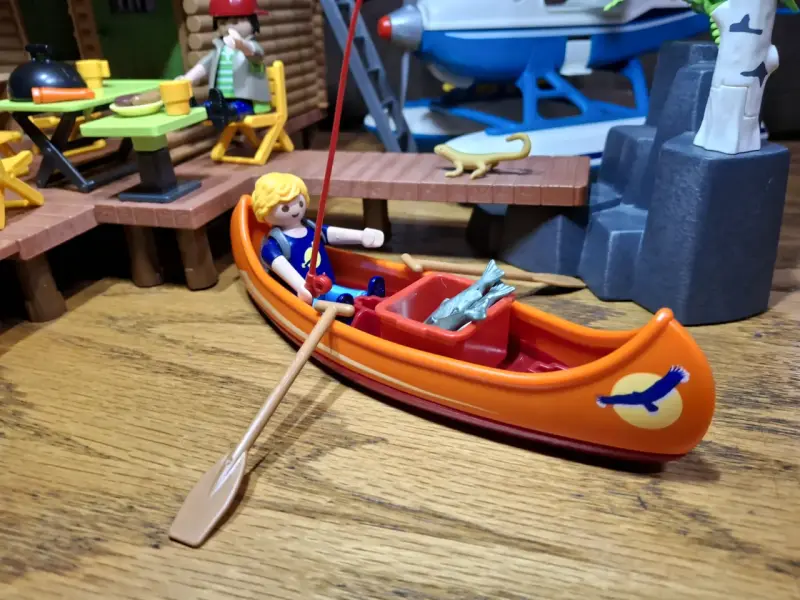 Playmobil,Cabaña en el Lago con Hidroavión y Canoa - 4